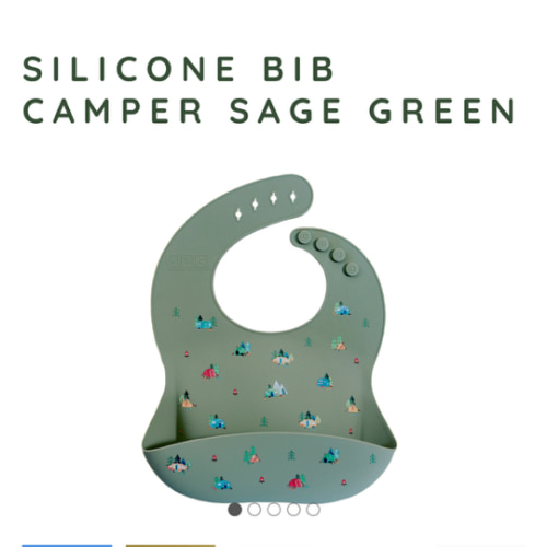 Silicone Bib Camper Sage Green – Austin Baby Collection