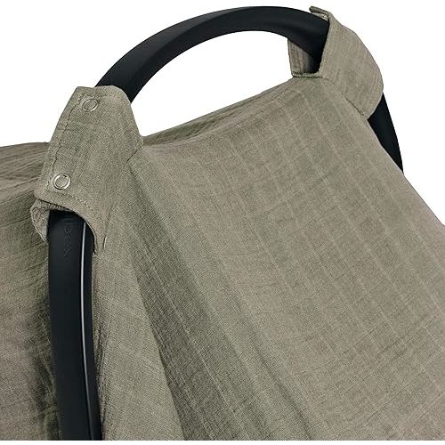 Car Seat Cover Baby - Organic Cotton - Carseat Covers Baby - Carseat Cover - Car Seat Canopy - Carseat Canopy - 100% Muslin Cotton, 43" x 32" 2-Pack (Sage Green/Natural)
