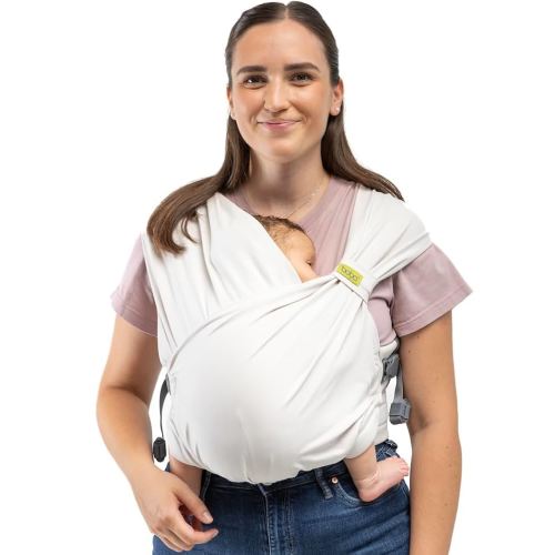 Boba Pre-Wrapped Baby Wrap Carrier with Buckle, Easy Adjust Soft Infant Baby Carrier Hybrid for Boy or Girls, Baby Sling for Newborn up to 35 lbs (Organic Stone)