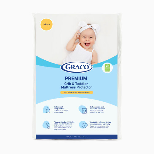 Graco Premium Waterproof Crib & Toddler Mattress Protector - 1 Pack