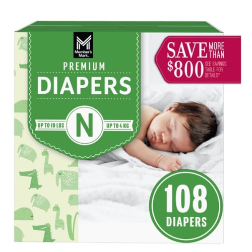 Member's Mark Premium Baby Diapers, Sizes: Newborn - 7 - Sam's Club