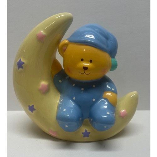 Vintage Russ Teddy Bear Moon Piggy Bank Item #15023