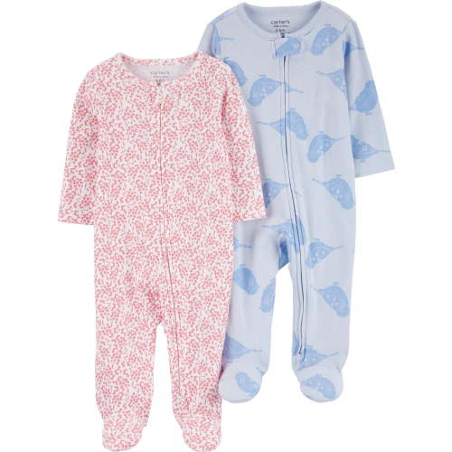 Carter's Child of Mine Baby Girl Sleep n' Play, 2-Pack, Sizes Preemie-6/9 Months