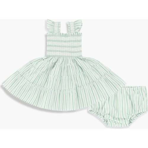 The Baby Ellie Nap Dress, Apple Green Stripe - Hill House Home | Maisonette