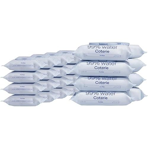Coterie Baby Wipes Bundle, 16 Pack Travel Wipes (288 count) + 8 Pack Wipes (448 Count), Unscented, 99% Purified Water, Plastic-Free & Plant-Derived Fibers