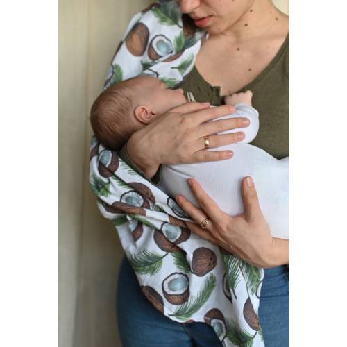 Coconut Muslin Swaddle/Swaddle blanket/Muslin blanket/cotton gauze/burping cloth/breatsfeeding cover/babyshower gift/swaddle wrap