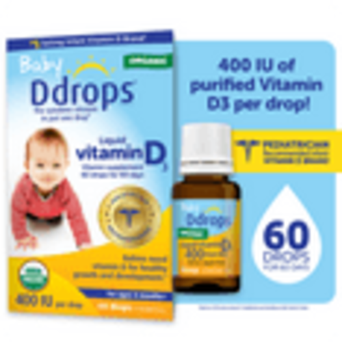 Baby Ddrops Liquid Organic Vitamin D3 Drops, 400 IU Per Drop, 0.06 fl oz