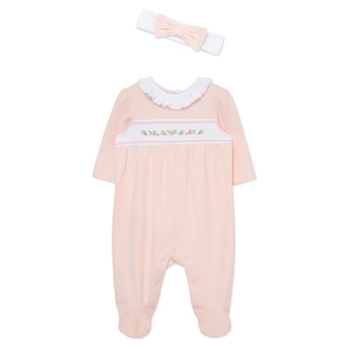 Dainty Flowers Cotton Footie & Headband Set