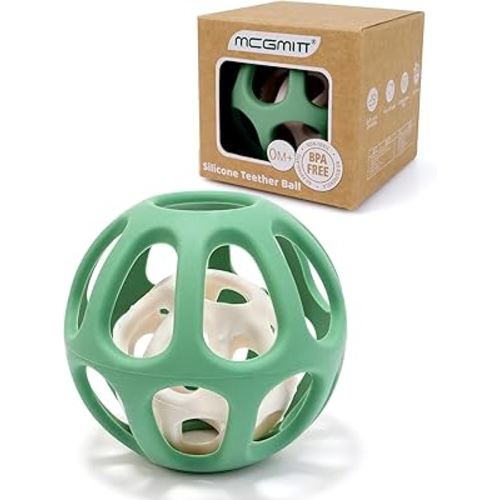 MCGMITT Sensory Balls for Baby, Easy Grasp Food Grade Stretchy Silicone Baby Teether Ball for 0-6 6-12 Months, BPA-Free Montessori Chew Toy, Newborn Infant Learning Developmental Toys Gift