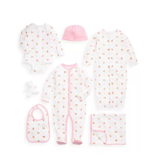 Girls' Polo Bear Cotton 7 Piece Gift Set - Baby 6 months