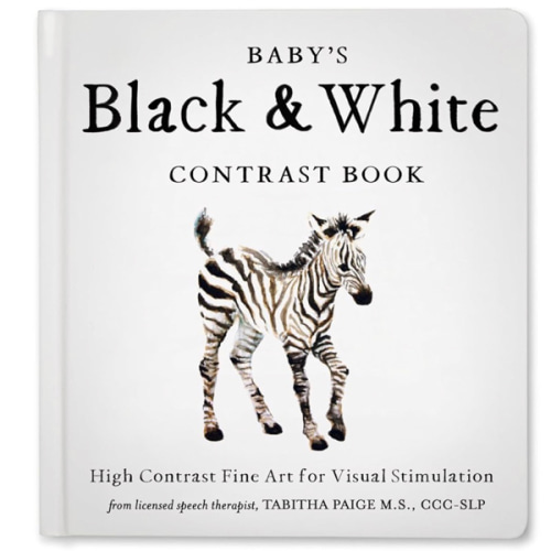 Baby's Black and White Contrast Book: High-Contrast Art for Visual Stimulation at Tummy Time (Tabitha Paige Children's Book Series)