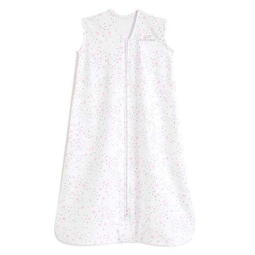 HALO SleepSack, 100% Cotton Wearable Blanket, Swaddle Transition Sleeping Bag, TOG 0.5, Midnight Moons-pink, Small, 0-6 Months