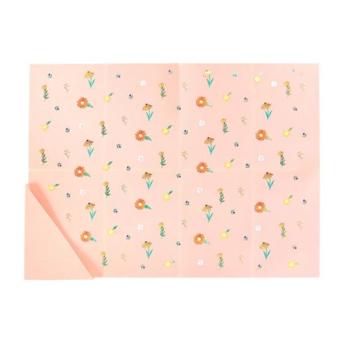 Austin Baby Collection Silicone Foldable Placemat - Wildflower Ripe Peach