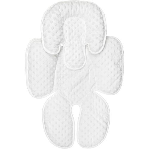 2-in-1 Baby Carseat Head Support, Infant Car Seat Insert for Girls Boys, Soft Baby Neck Support and Body Cushion for Stroller, Baby Swing, Bouncer (White)