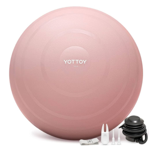 YOTTOY Anti-Burst Exercise Ball for Working Out, Yoga & Pregnancy, Extra Thick Workout Ball for Physical Therapy & Fitness