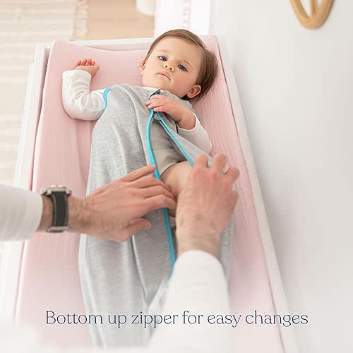 HALO Sleepsack Ideal Temp, Baby Wearable Blanket, TOG 1.0, Oatmeal/Pink, Small