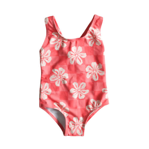 Pink Hibiscus Girl Swim One-Piece