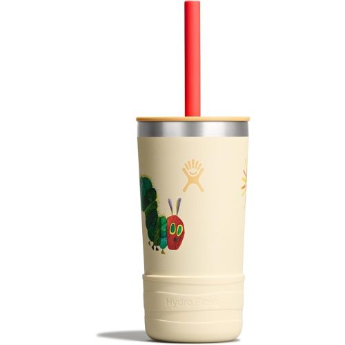 Hydro Flask Kids 12 Oz Tumbler with Lid and Straw for School - Insulated Stainless Steel World of Eric Carle™ Caterpillar
