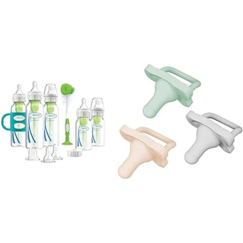 Dr. Brown's Anti-Colic Options+ Bottle to Sippy Gift Set with Silicone Pacifier 3-Pack
