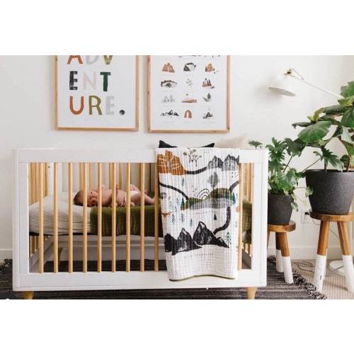 National Park Clementine Kids Quilt - Reversible Quilt - Neutral Baby Shower - Nursery Decor - Newborn Gift - Boys Quilt - Girls blanket