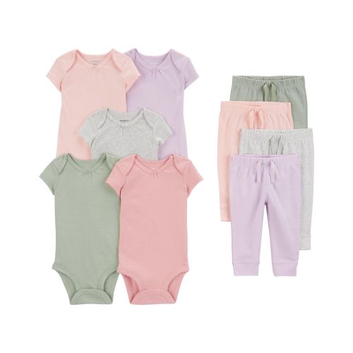 Baby 9-Piece Short-Sleeve Bodysuits & Pull-On Pants Set | Carter's