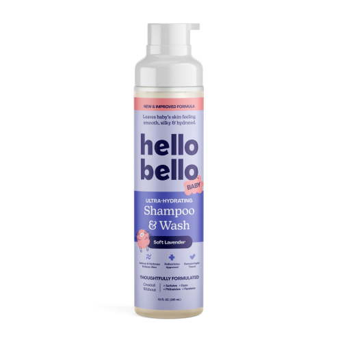 Hello Bello Ultra-Hydrating Baby Shampoo & Body Wash, Soft Lavender, 10oz Bottle