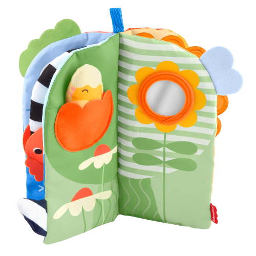 Fisher-Price Sensory Seasons Soft Book, Newborn Tummy Time Busy Activity for Baby Ages 0+ Months