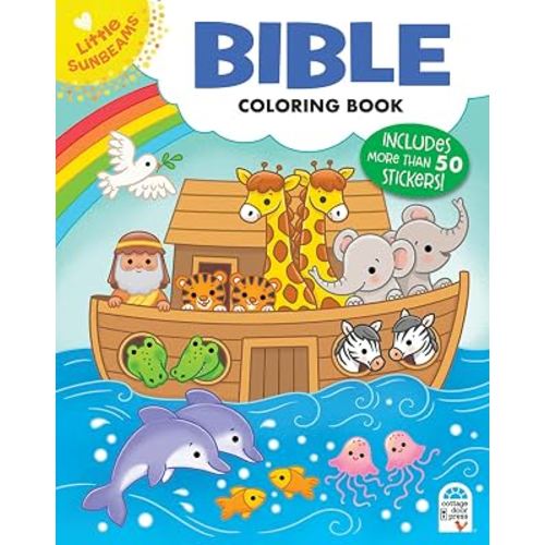 Bible Coloring Book With Stickers (Little Sunbeams) - 128 Perforated Pull Out Pages and 50+ Stickers