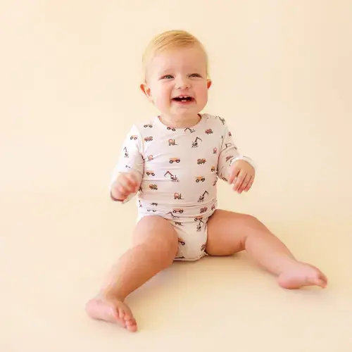 Cars Yellow Long Sleeve Baby Bodysuit | Dalton