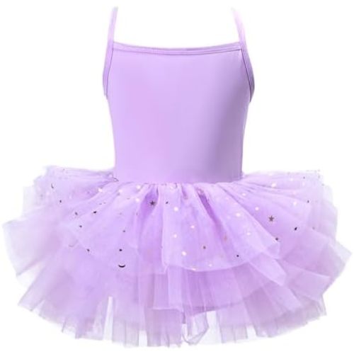 Toddler Girls Tutu Dresses Strap Shiny Tulle Ballet Leotard Ballerina Outfits for Dance