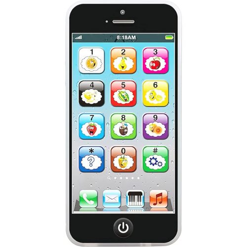 Toy Learning Play Cell Phone with 8 Functions and Dazzling Lights for Toddler Baby Kids 12-18 Months Ages 1-3 Year Old, Black3
