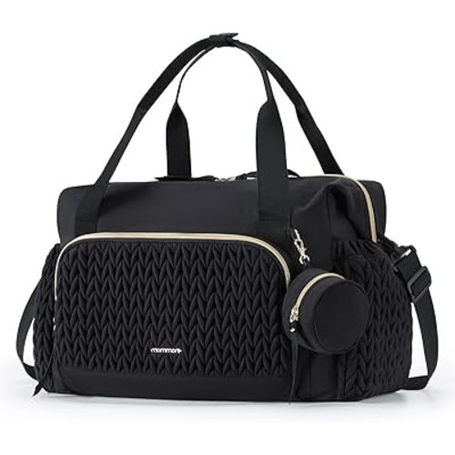 mommore Diaper Bag Tote, Large Capacity Travel Diaper bags, Hospital Bag for Labor Delivery, Baby Bag with Pacifier Case, Changing Pad