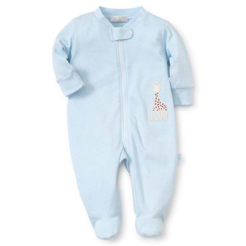 TAKE HOME OUTFIT: Sophie la girafe Blue Zip Front Footie