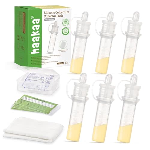 Haakaa Silicone Colostrum Collectors Set with Clear PP Storage Case 4 ml, 6 PK