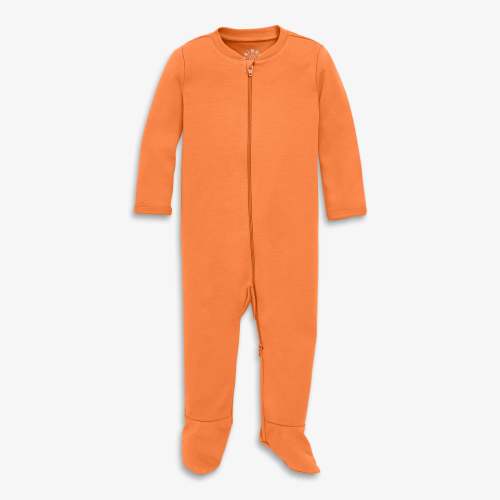 Baby organic zip footie - Cantaloupe / 3-6