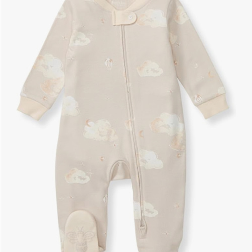 Burt's Bees Baby Boys' Organic Cotton Loose Fit Sleep and Play One-Piece Zip Front Footed Pajamas
