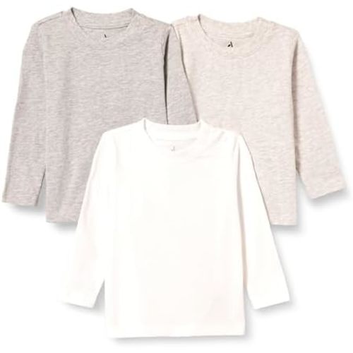 Amazon Essentials Unisex Babies' Organic Cotton Long Sleeve T-Shirt (Previously Amazon Aware), Pack of 3