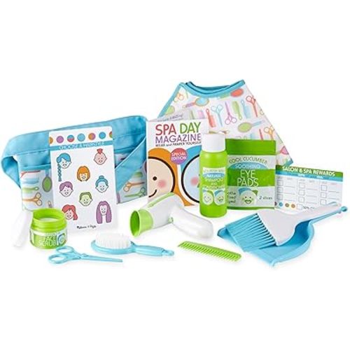 Melissa & Doug Love Your Look - Salon & Spa Play Set, 16pieces of pretend salon and spa toy products
