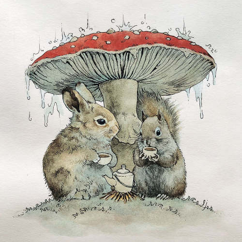 Lily Seika Jones - Tea Under The Toadstool Print
