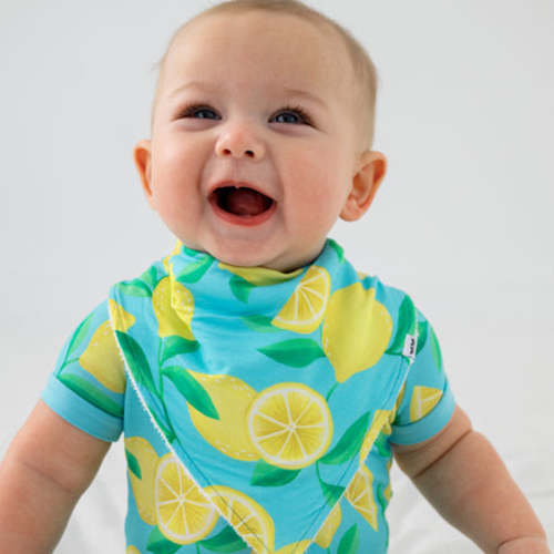 Blue Sunny Citrus Bandana Bib