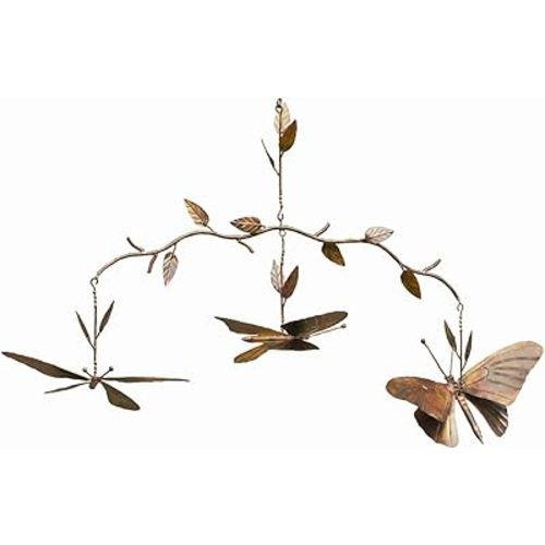 Ancient Graffiti Butterfly Branch Mobile, Flamed Copper