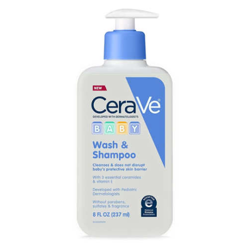 CeraVe Baby Wash & Shampoo, Fragrance, Paraben, & Sulfate Free Shampoo for Tear-Free Baby Bath Time, 8 Ounce