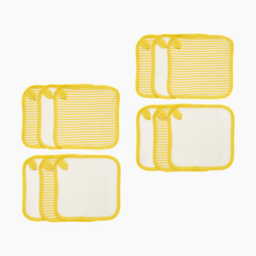 Small Story Organic Washcloth (6 Pack) - Yellow Stripe, 12