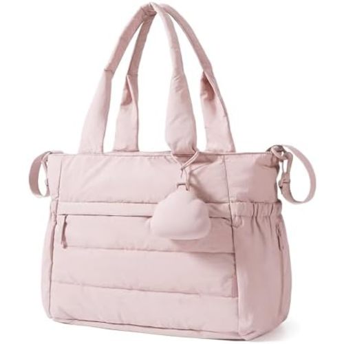 BAGSMART Diaper Bag Tote, Hospital Bag for Labor Delivery, Puffy Maternity Travel Diaper Tote, Baby Bag with Pacifier Case
