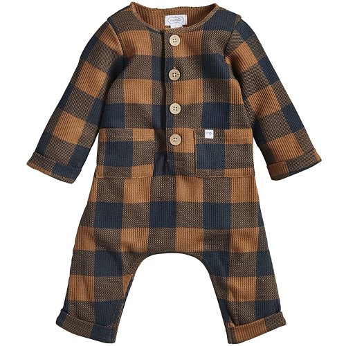 Mud Pie baby-boys Check Waffle One Piece
