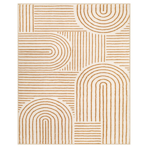 Abstract Rainbow Striped Area Rug - Colorful Modern Carpet for Living Room, Bedroom, or Office Decor