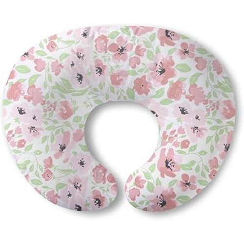 Plushii Nursing Pillow for Breastfeeding, Ergonimic Support Breastfeeding Pillow for Breast Feeding and Bottle Feeding, Breathable Feeding Pillow for Mom and Baby, Pink Bloom