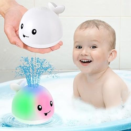 Gigilli Baby Bath Toys, Bath Toys for Kids Ages 1-3, 1 2 3 Year Boy Girl, Easter Basket Stuffers Baby 6-12-18 Months, Light Up Whale Bath Toy Sprinkler Toddler Birthday Bathtub Fountain Pool Water Toy