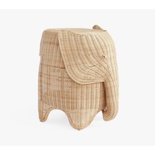 Rattan Elephant Side Table (22")