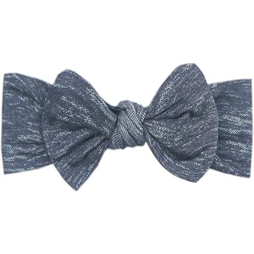 Copper Pearl Baby Bows: Stylish Headbands for Baby Girls, Premium Soft and Stretchy Baby Headbands, Perfect for Newborns, Trendy Designs - Denim
